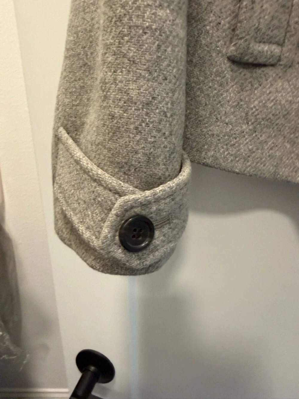 J. Crew Gray Double-Breasted Peacoat with Collar Stadiums Cloth Nello Gori 4 - Picture 4 of 7